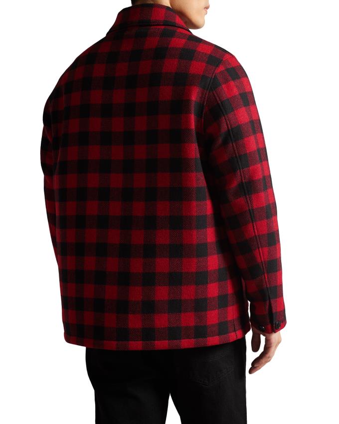 Chemises Ted Baker Check Wool Overshirt Rouge Homme | VTP-52618451